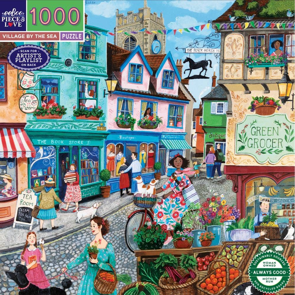 EeBoo 1000 Pc Puzzle - Village by Sea