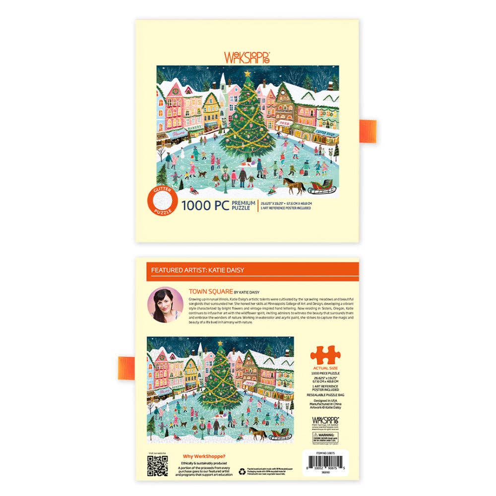 Glitter Town Square - WerkShoppe 1000 Pc Puzzle - Slip Box