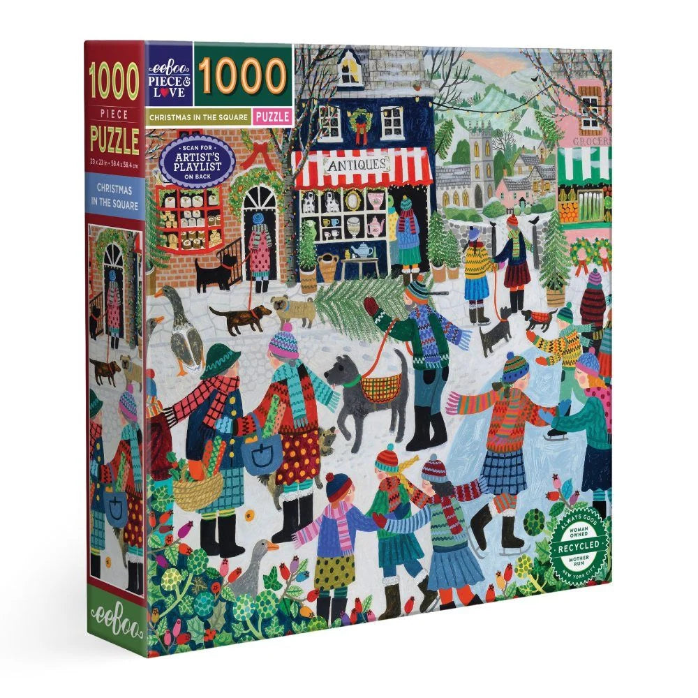 EeBoo 1000 Pc Puzzle – Christmas in the Square