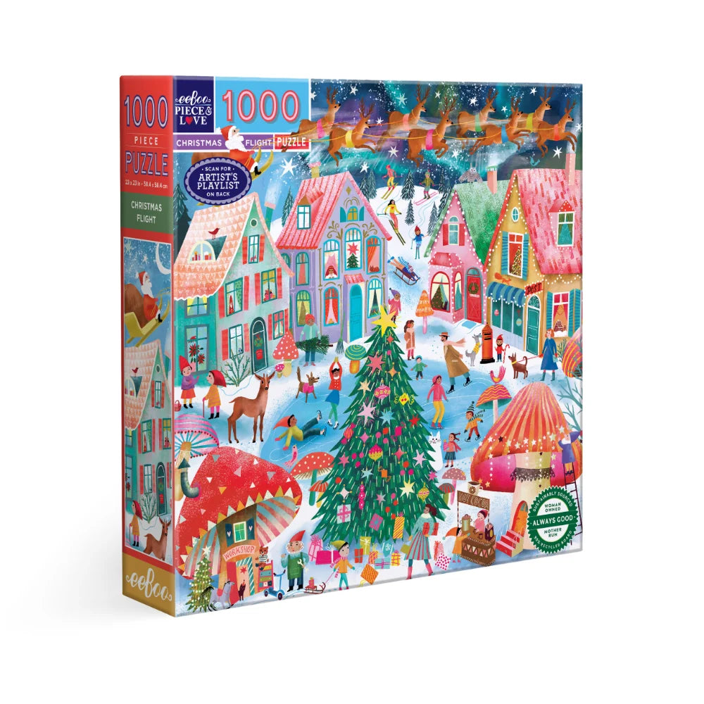 EeBoo 1000 Pc Puzzle – Christmas Flight