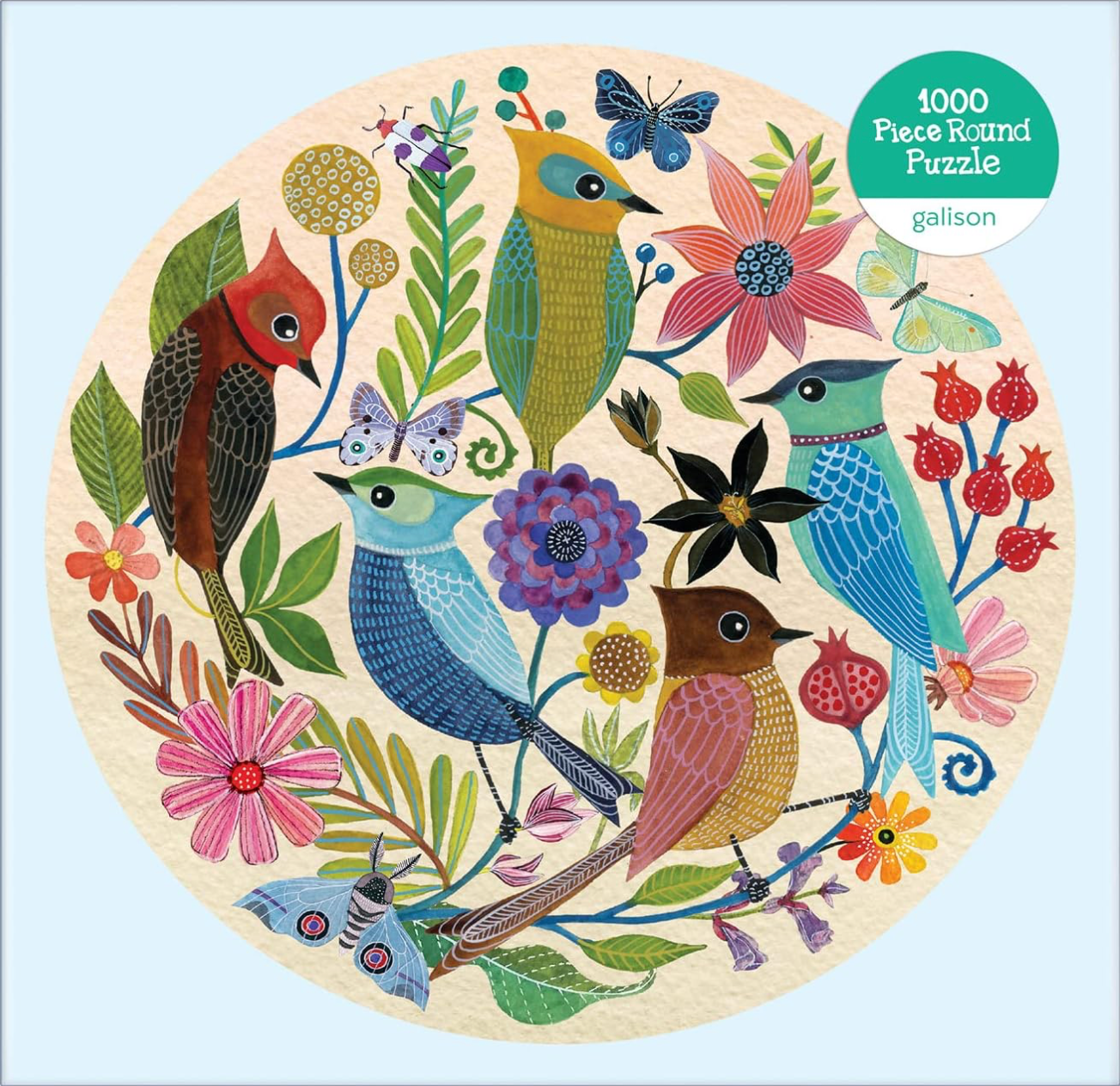 Galison - Circle of Avian Friends - Round Puzzle