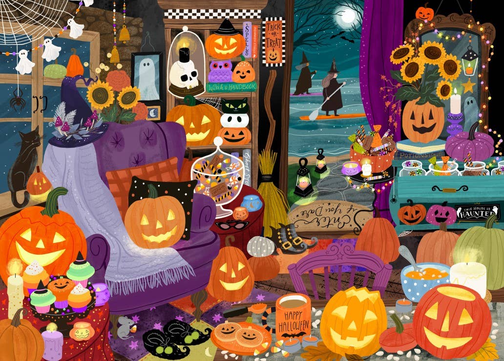 The Witching Hour of Halloween - Pieces and Peace - 1500 Piece Puzzle