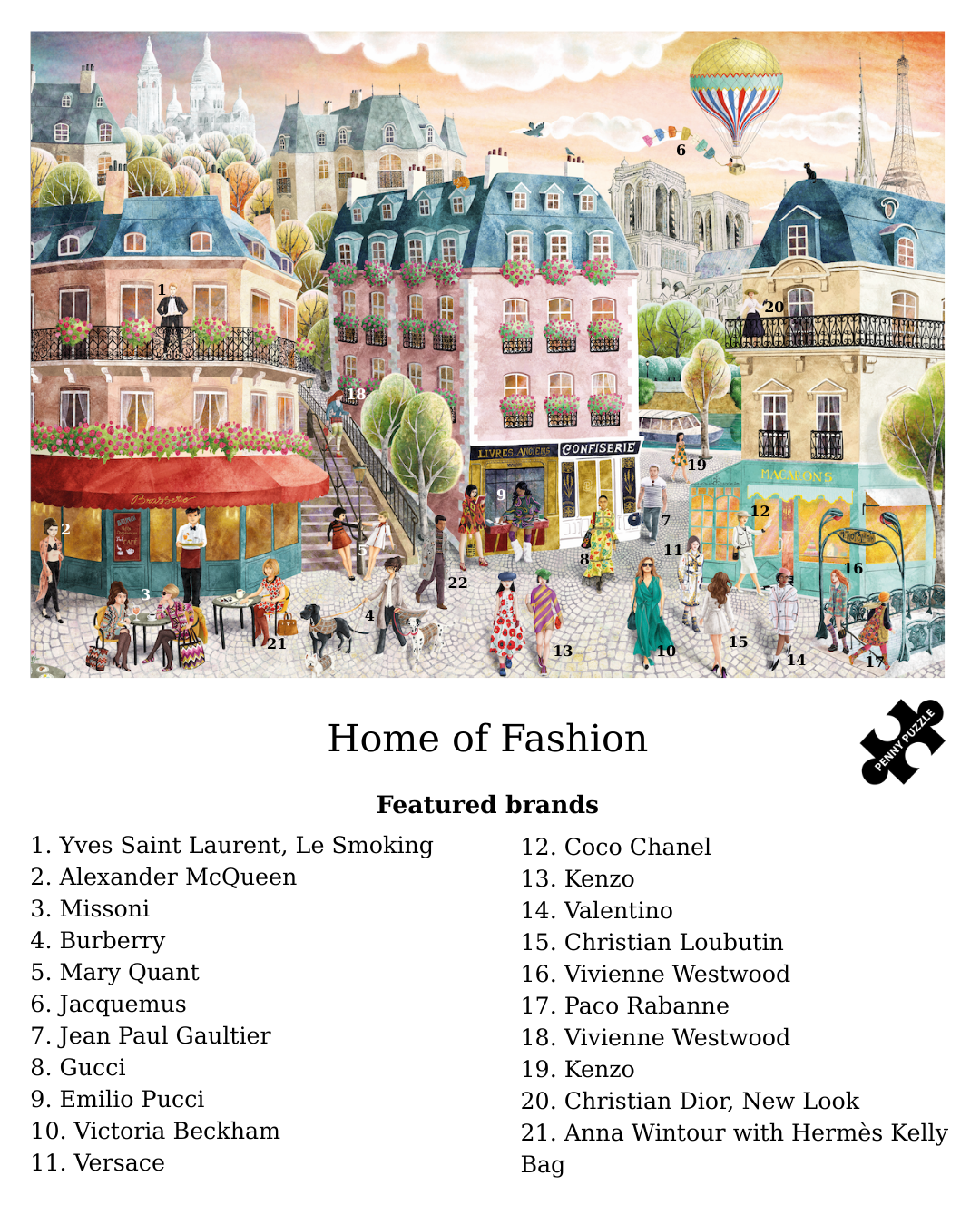 HOME OF FASHION 1000 piece PARIS jigsaw puzzle