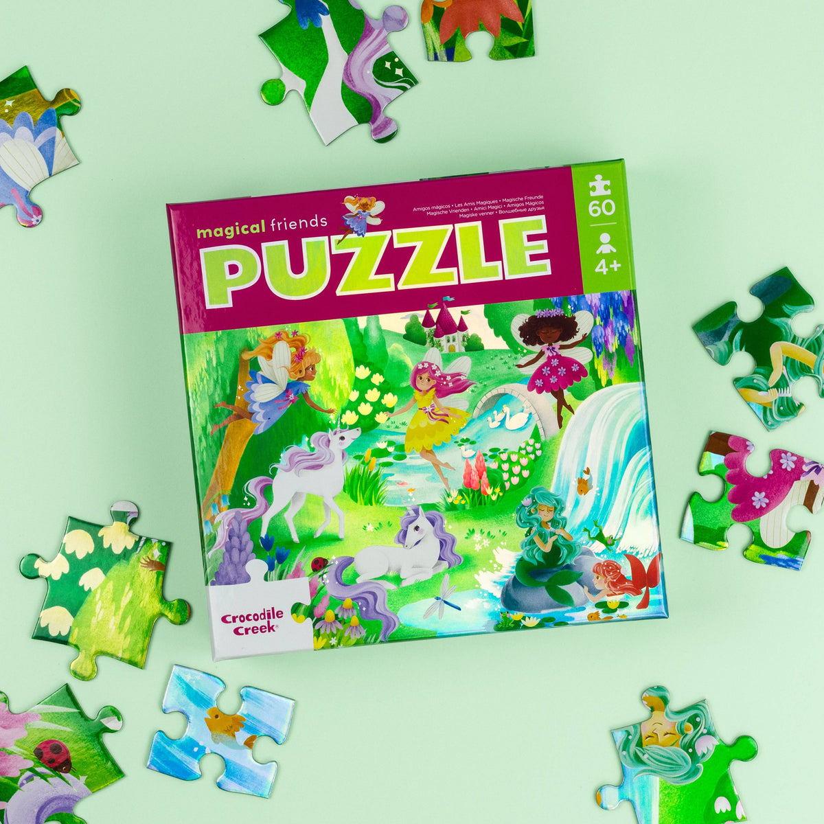 Magical Friends Foil Puzzle 60 pc - Crocodile Creek