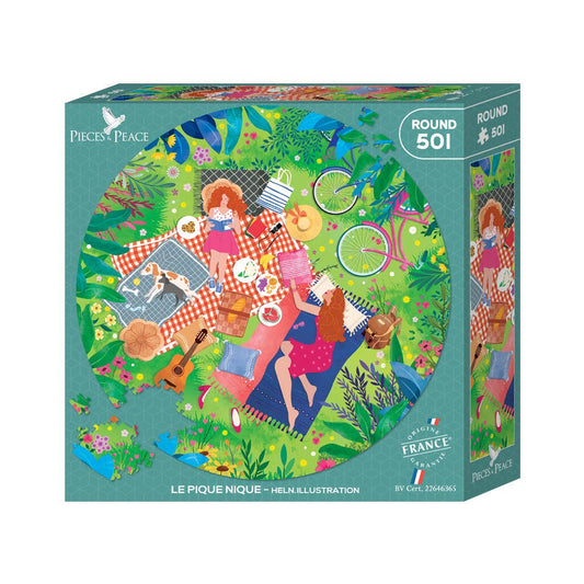 The Picnic - Pieces and Peace - 500 Piece Round Puzzle