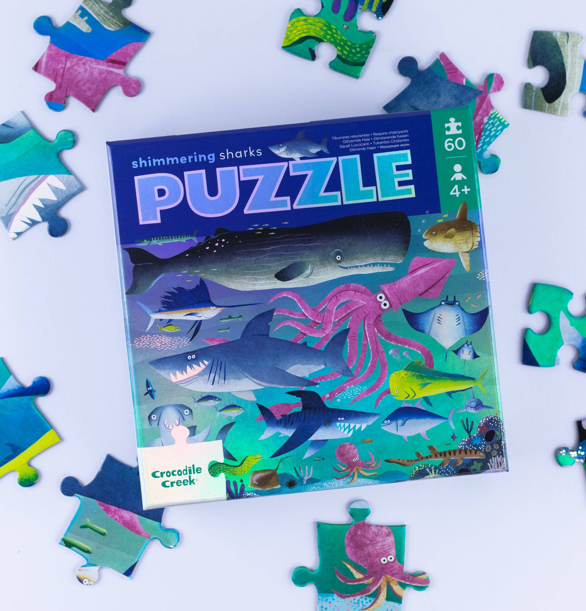 Shimmering Shark - Foil Puzzle 60 pc - Crocodile Creek