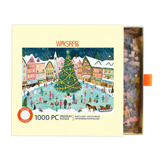 Glitter Town Square - WerkShoppe 1000 Pc Puzzle - Slip Box