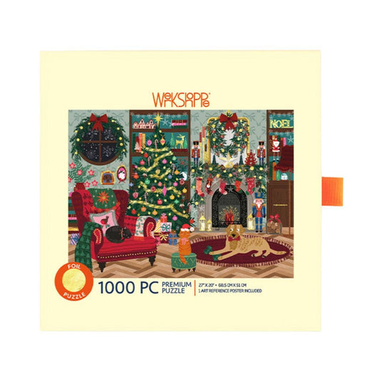 Gold Foil Festive Family Room - WerkShoppe 1000 Pc Puzzle -Slip Box