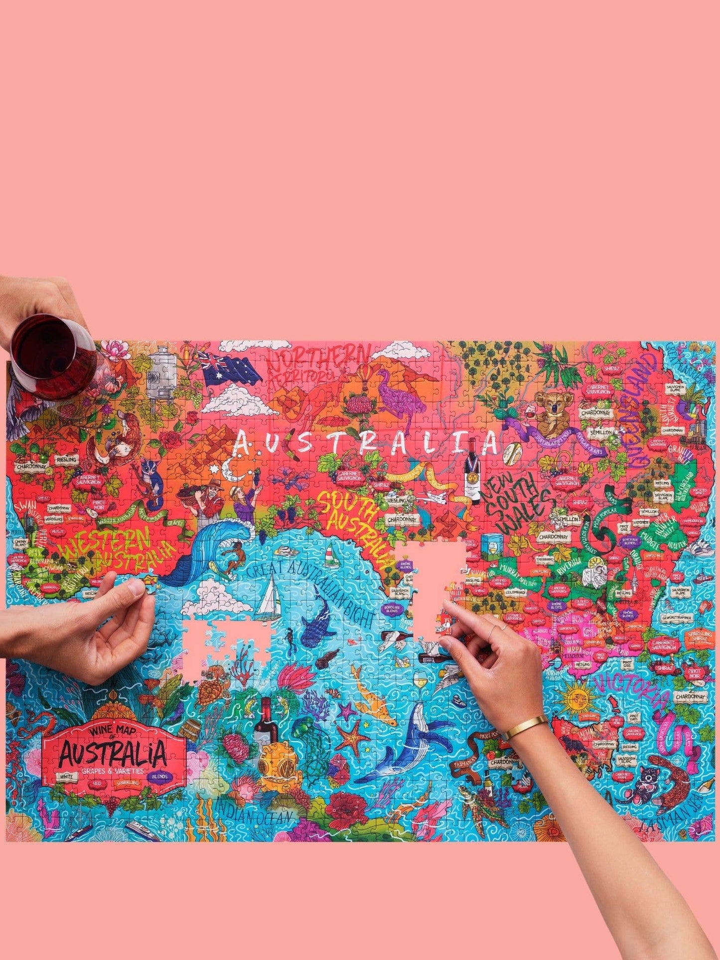 Australia Wine Puzzle - Water and Wines