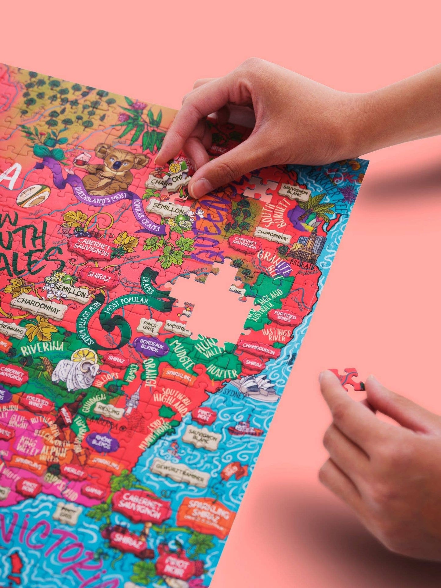 Australia Wine Puzzle - Water and Wines