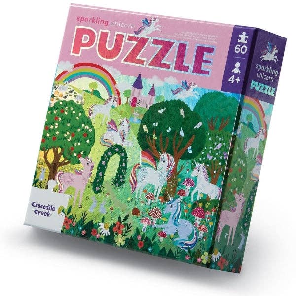 Sparkling Unicorn - Foil Puzzle 60 pc - Crocodile Creek