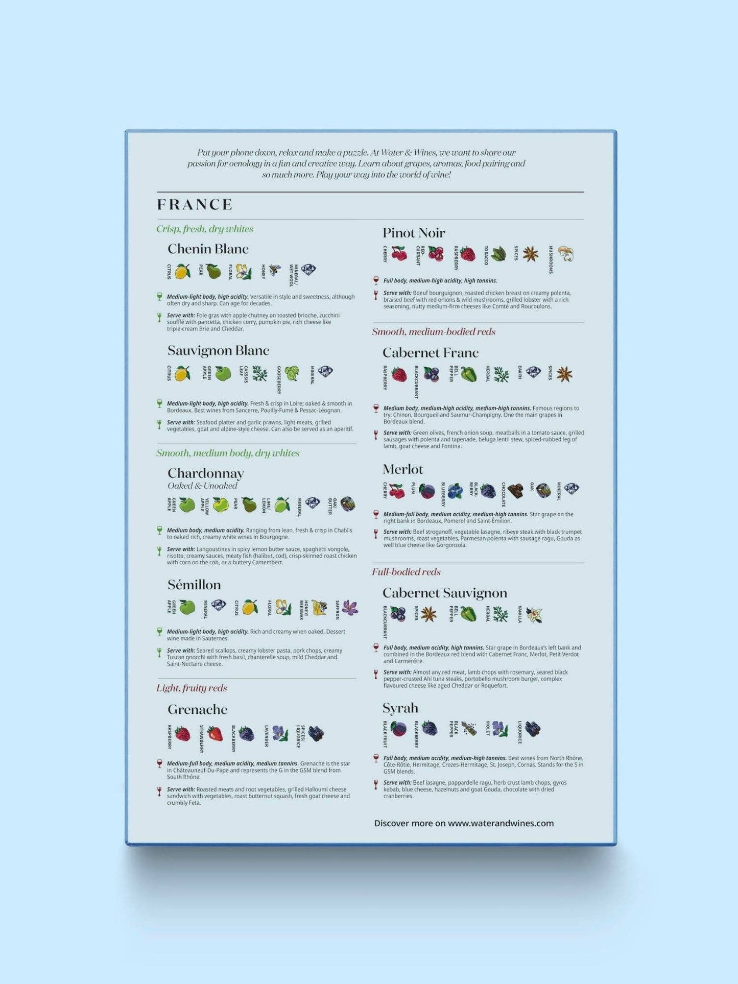 France Wine Puzzle - Water and Wines