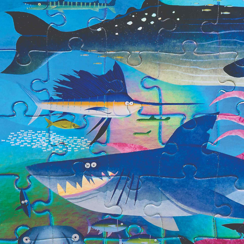 Shimmering Shark - Foil Puzzle 60 pc - Crocodile Creek
