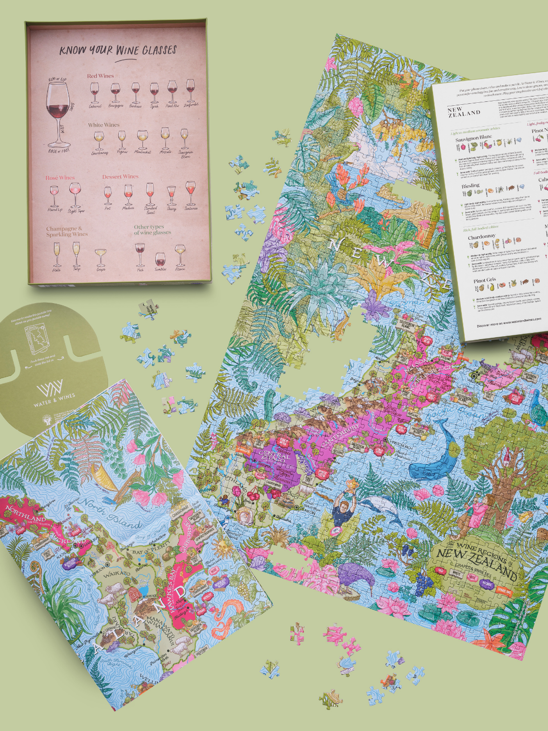 New Zealand Wine Puzzle - Water and Wines