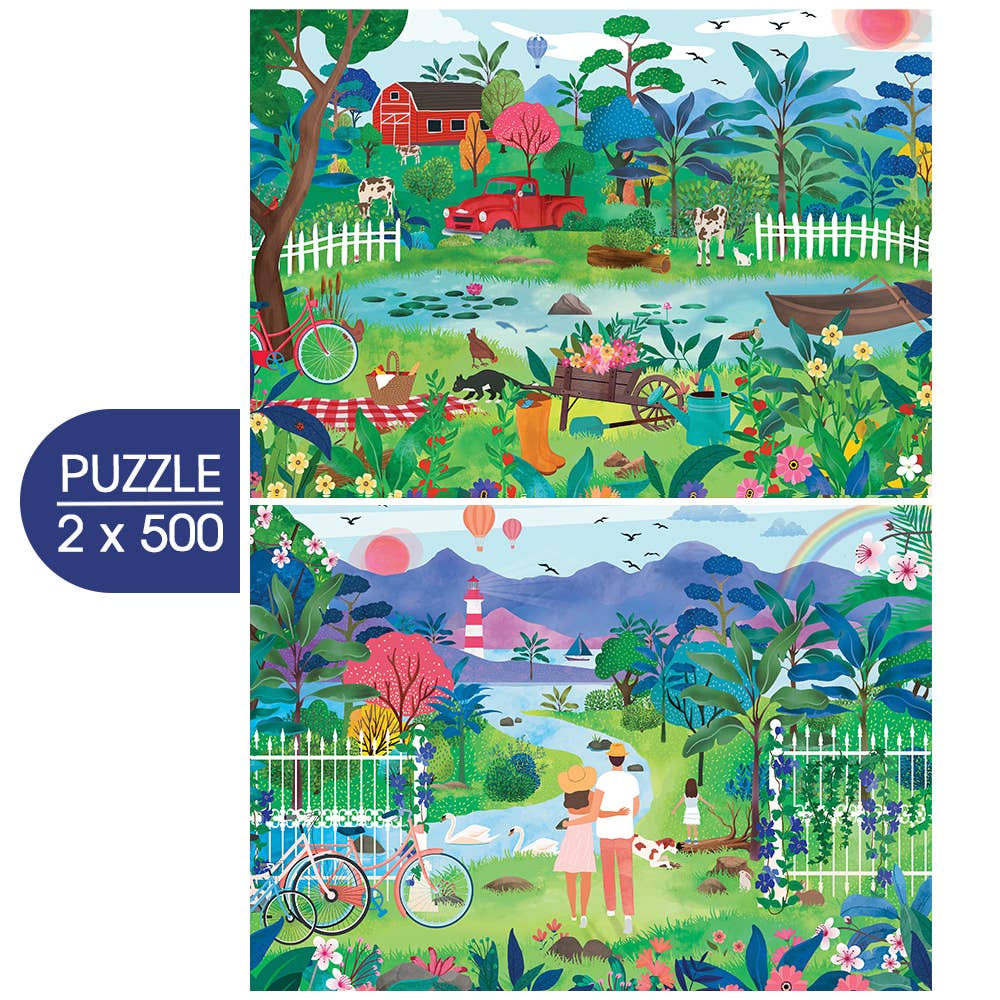 Ode to Spring - Pieces and Peace - 2x500 Piece Puzzles