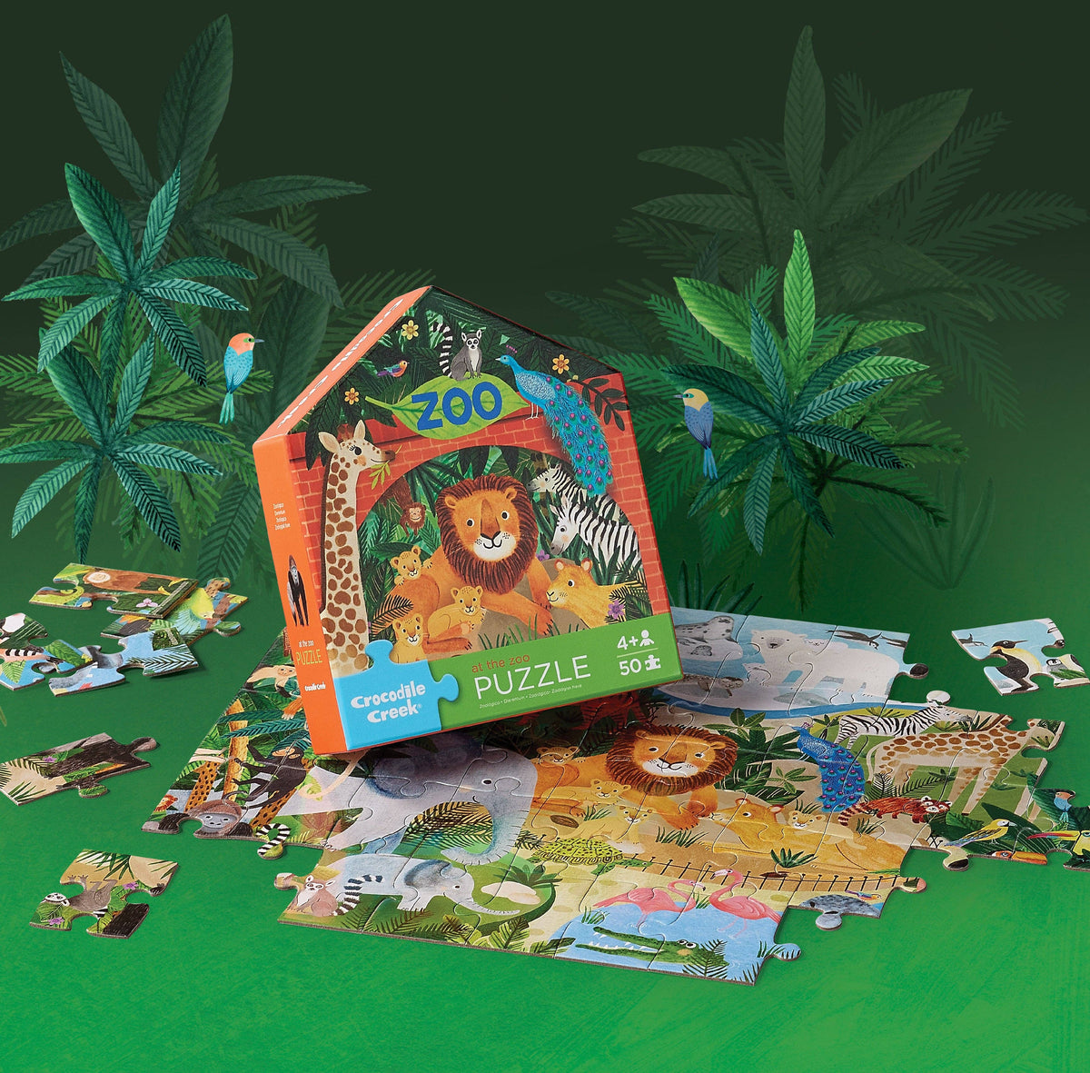 Flat House Puzzle 50 pc - Zoo - Crocodile Creek