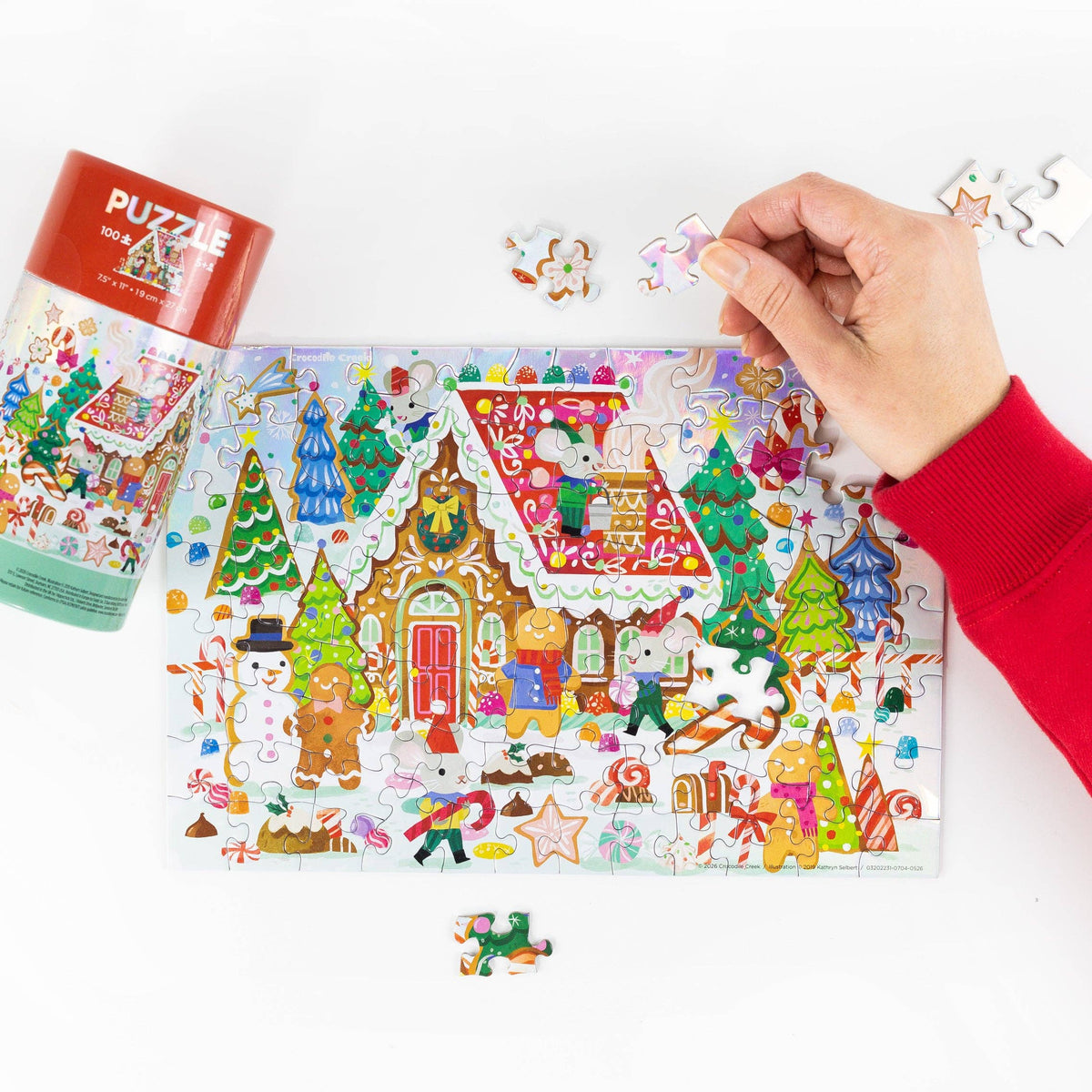Gingerbread House - Holographic Tube 100 pc - Crocodile Creek