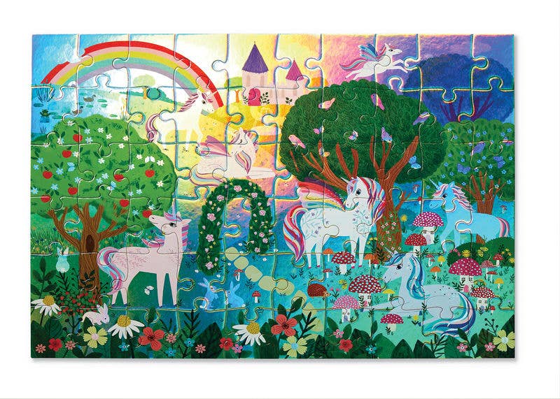 Sparkling Unicorn - Foil Puzzle 60 pc - Crocodile Creek