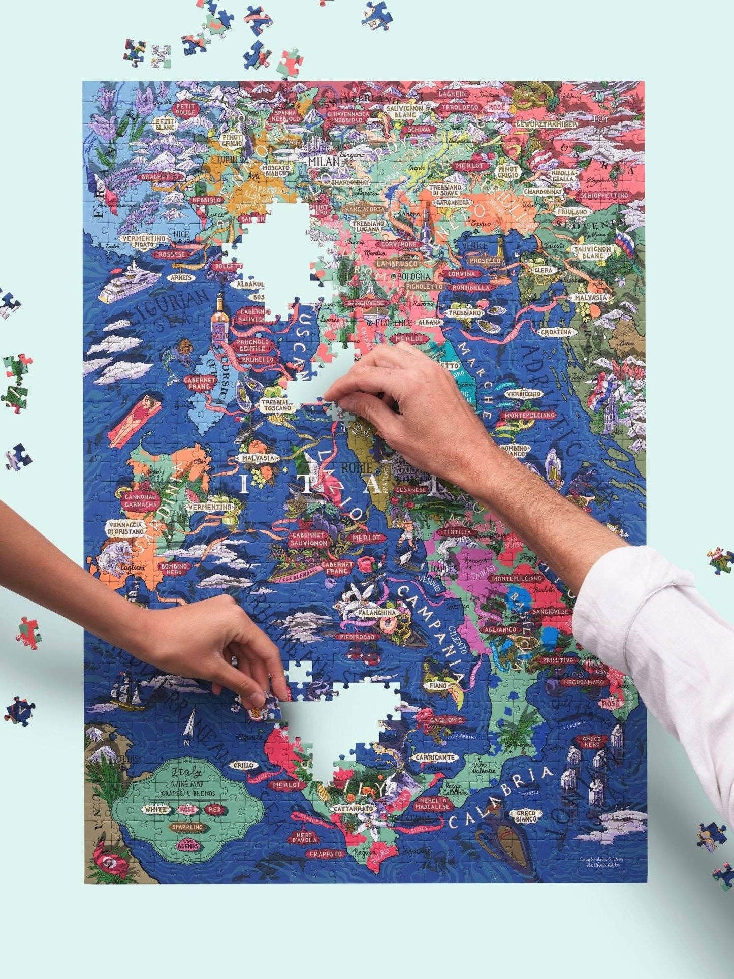 Italy Wine Puzzle - Water and Wines