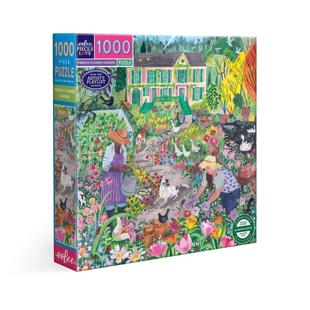 EeBoo 1000 Pc Puzzle – French Flower Garden