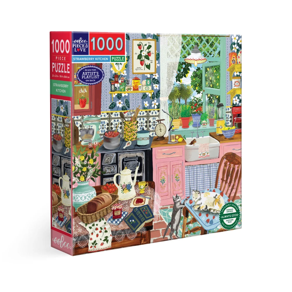 EeBoo 1000 Pc Puzzle – Strawberry Kitchen