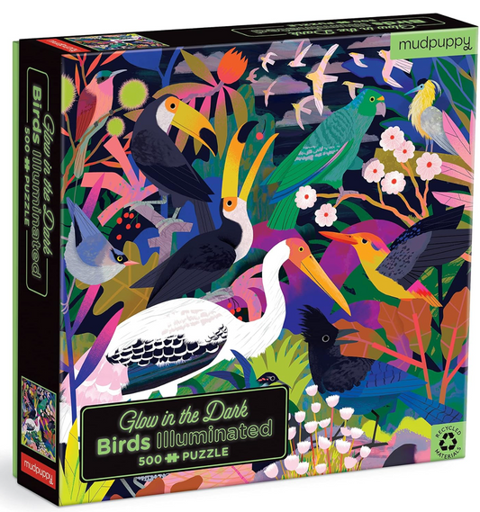 Mudpuppy - Birds Illuminated - Glow in the dark puzzle