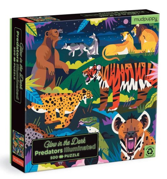 Mudpuppy - Predators Illuminated - Glow in the dark puzzle