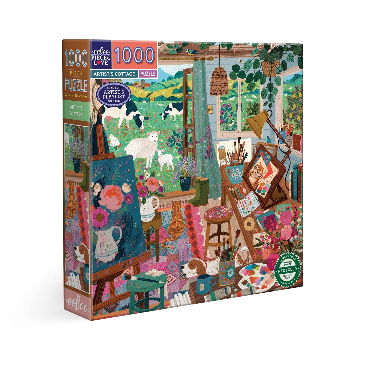 EeBoo 1000 Pc Puzzle – Artist’s Cottage