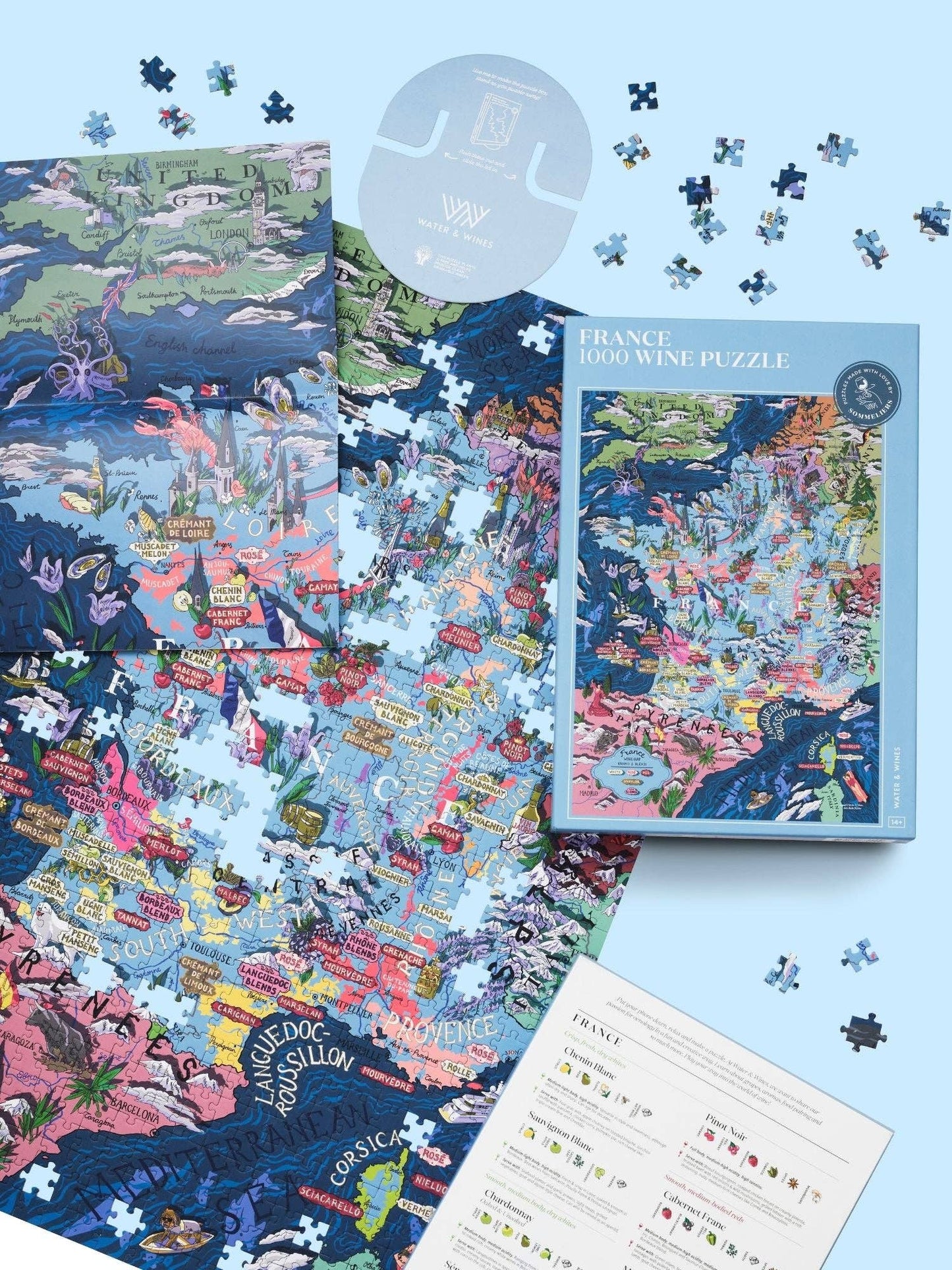 France Wine Puzzle - Water and Wines
