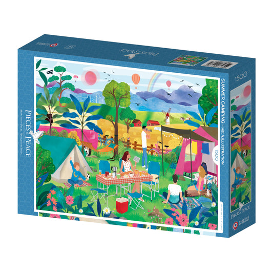 Summer at the Campsite 1500 Piece Puzzle - Pieces and Peace