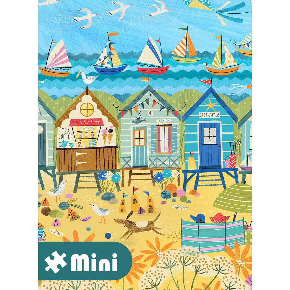 Beach Huts Mini-Puzzle 96 pieces - Pieces & Peace