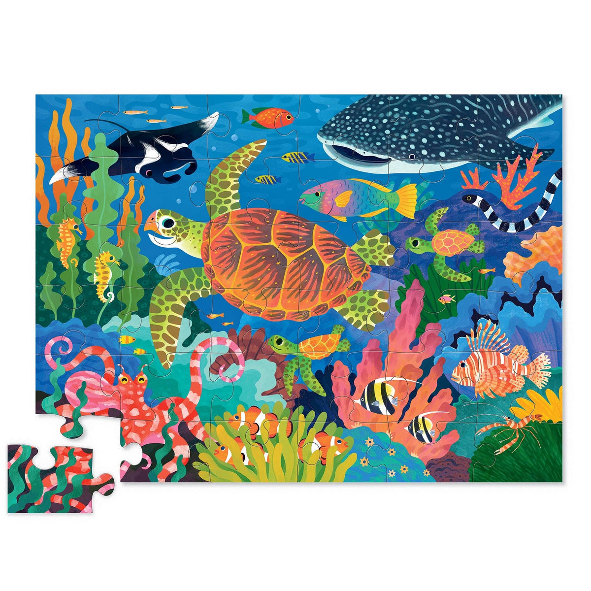Sea Turtle (Foil Stamped) Classic Floor Puzzle 36 pc - Crocodile Creek