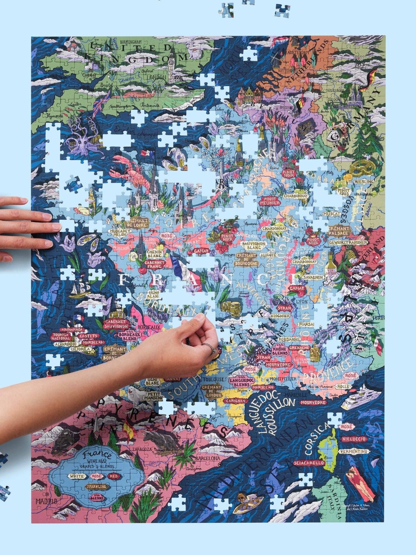 France Wine Puzzle - Water and Wines