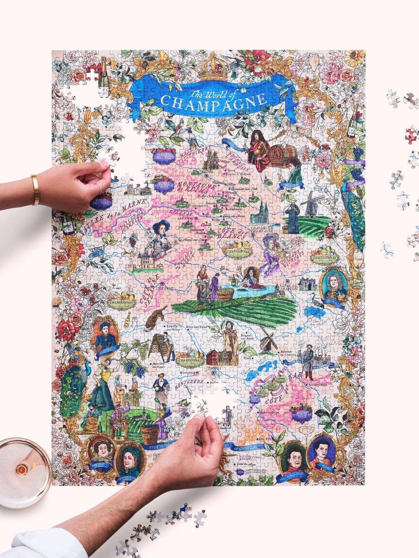 Champagne Wine Puzzle - Water and Wines