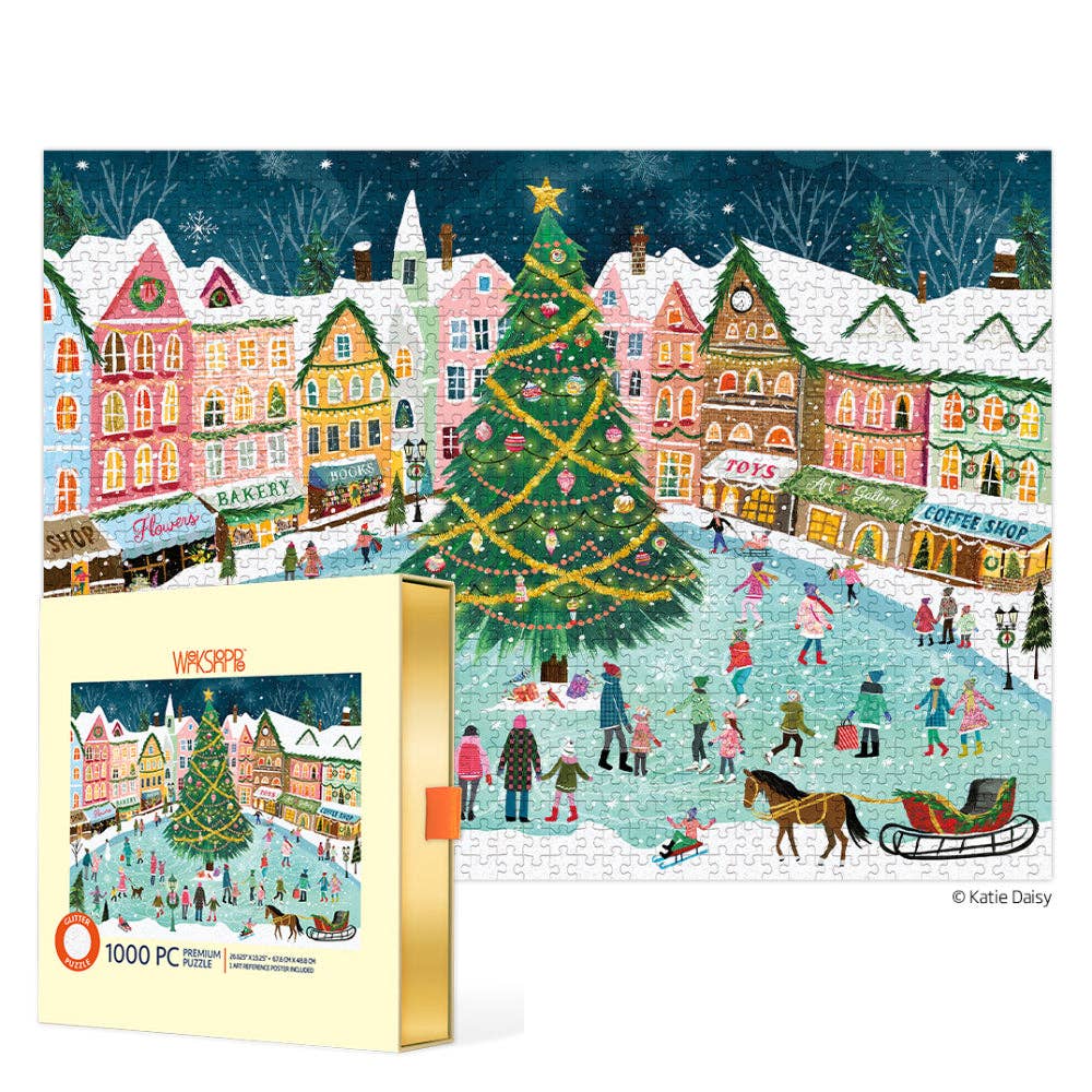 Glitter Town Square - WerkShoppe 1000 Pc Puzzle - Slip Box