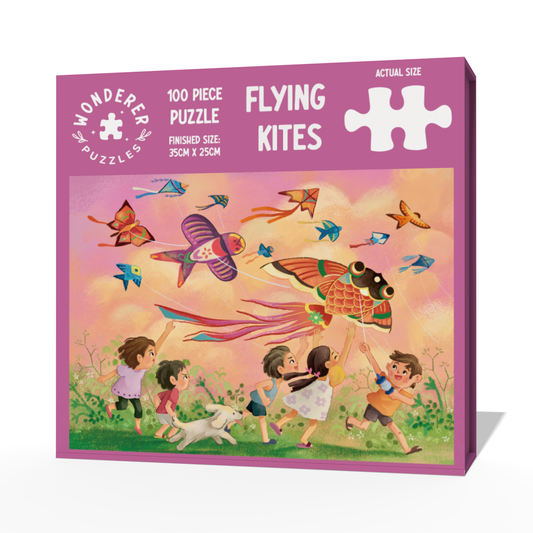 Flying Kites Jigsaw Puzzle (100 Pieces) - Wonderer