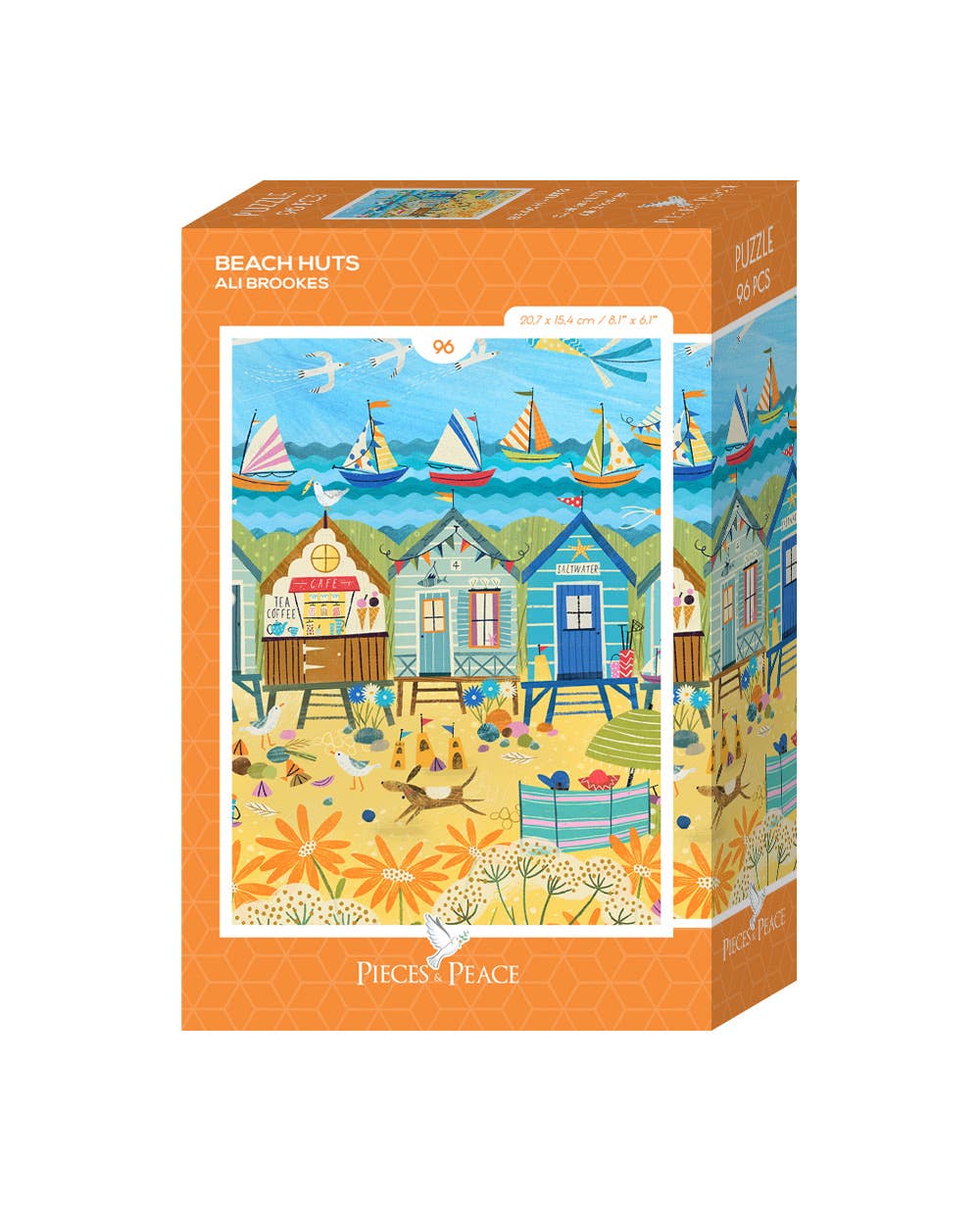 Beach Huts Mini-Puzzle 96 pieces - Pieces & Peace
