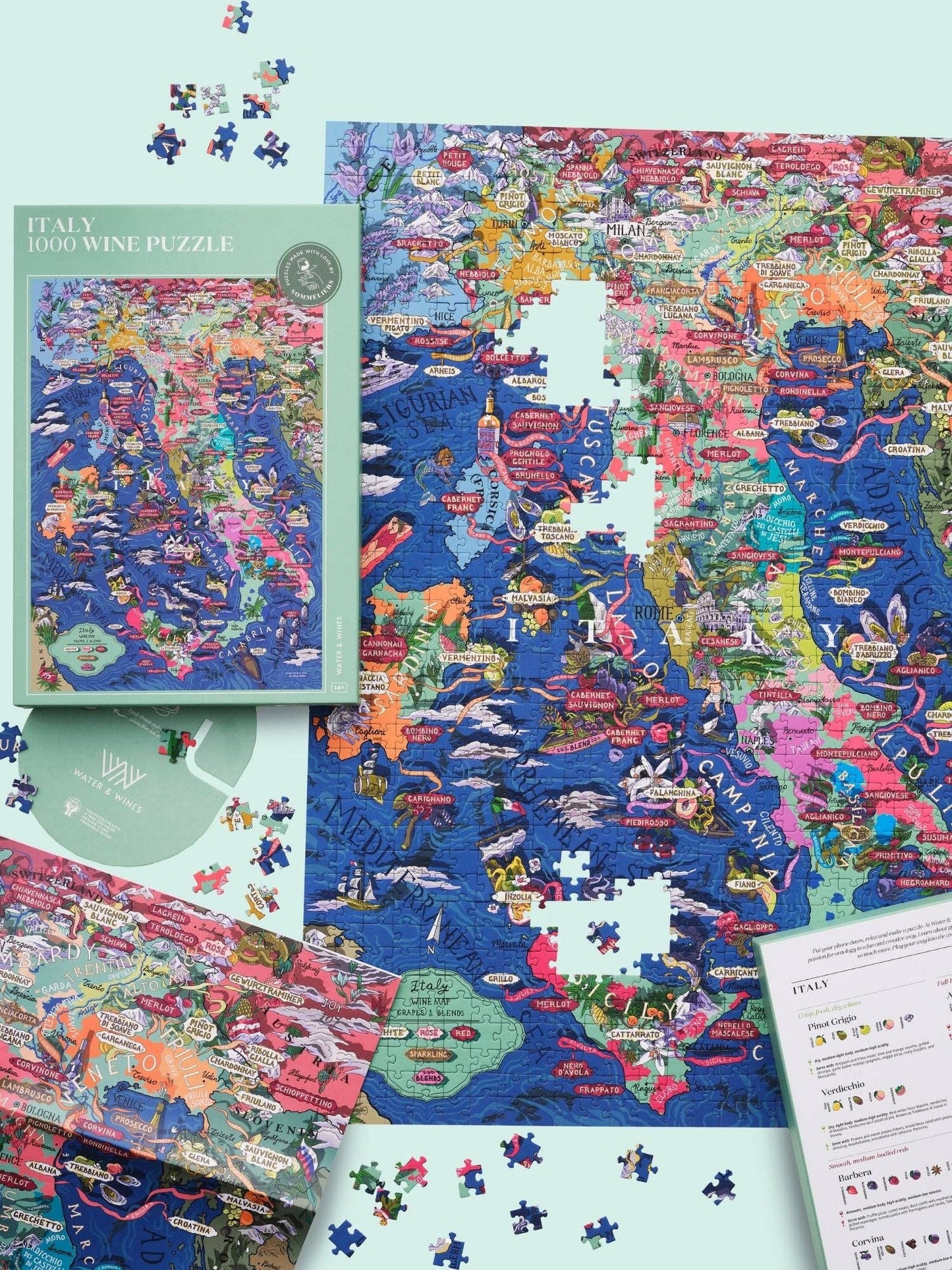 Italy Wine Puzzle - Water and Wines