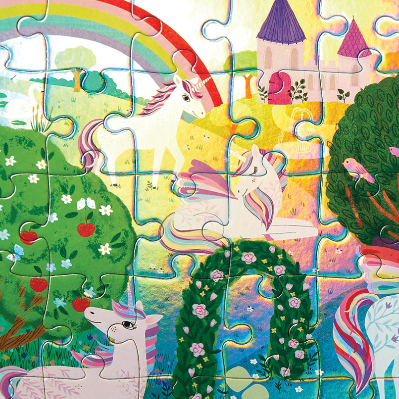 Sparkling Unicorn - Foil Puzzle 60 pc - Crocodile Creek