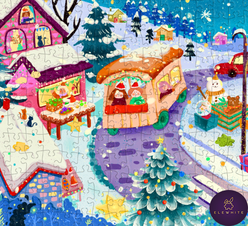 Whimsy Town Panoramic Puzzle - Elewhite