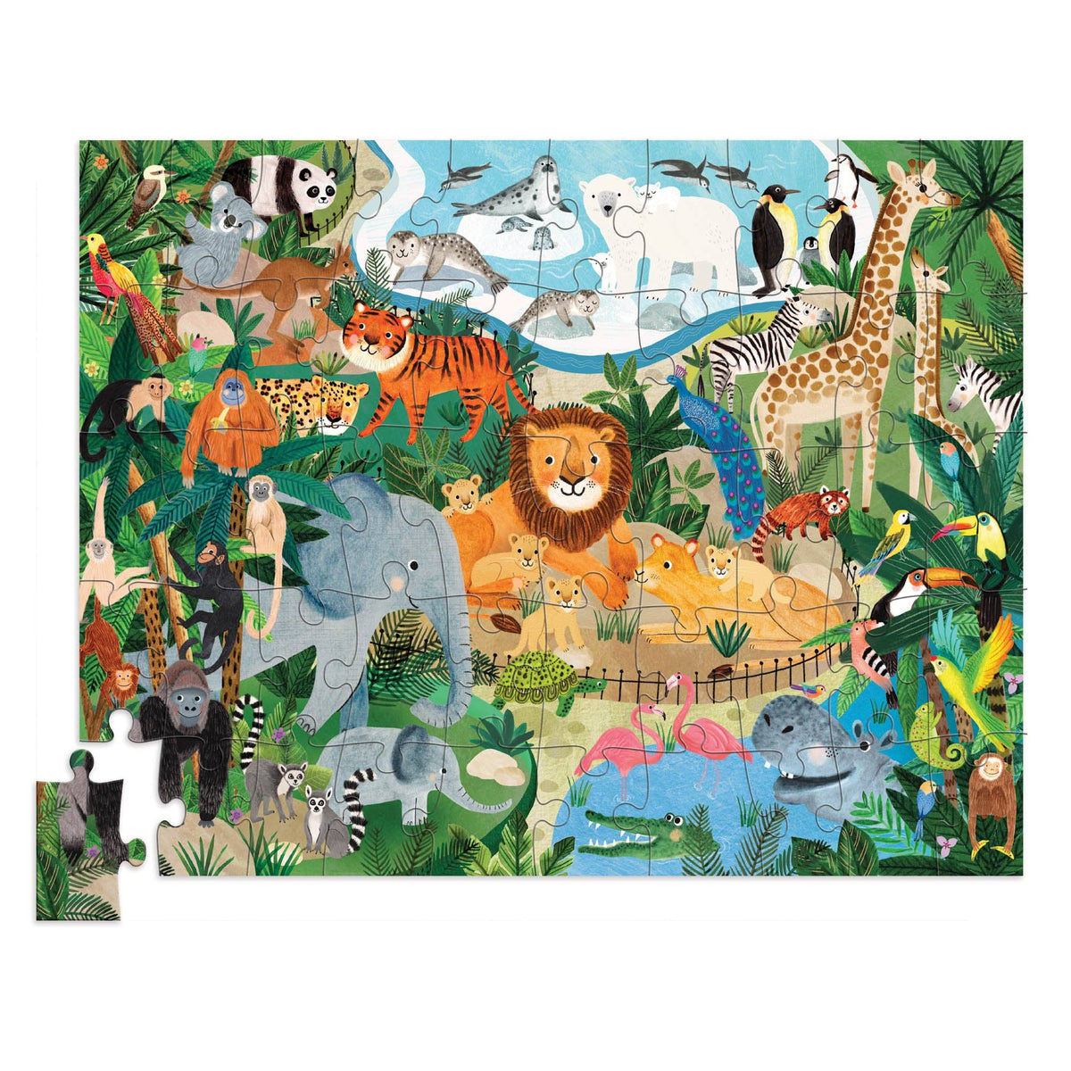 Flat House Puzzle 50 pc - Zoo - Crocodile Creek