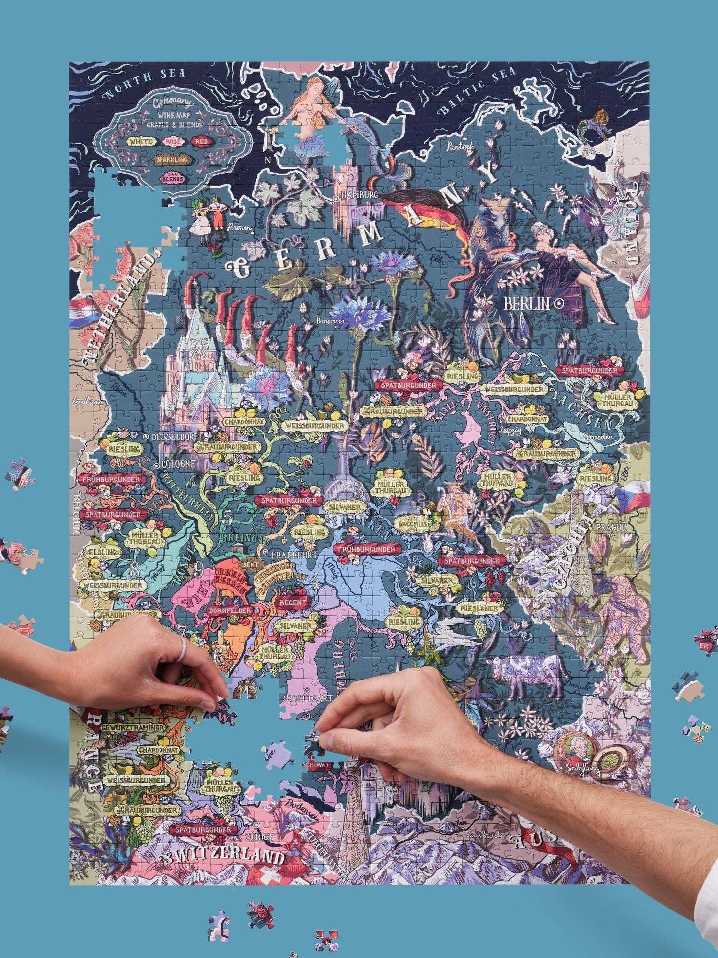 Germany Wine Puzzle - Water and Wines