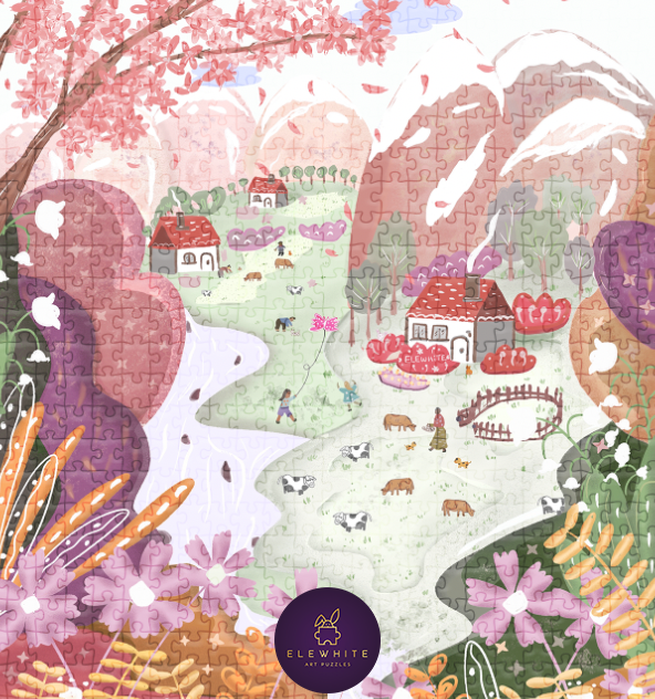 Valley Bloom Art Puzzle - ELEWHITE 500 Pieces
